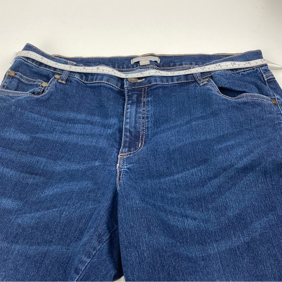 woman within Premium Straight-Leg Jean Medium Stonewash Sanded 14W - Picture 12 of 16